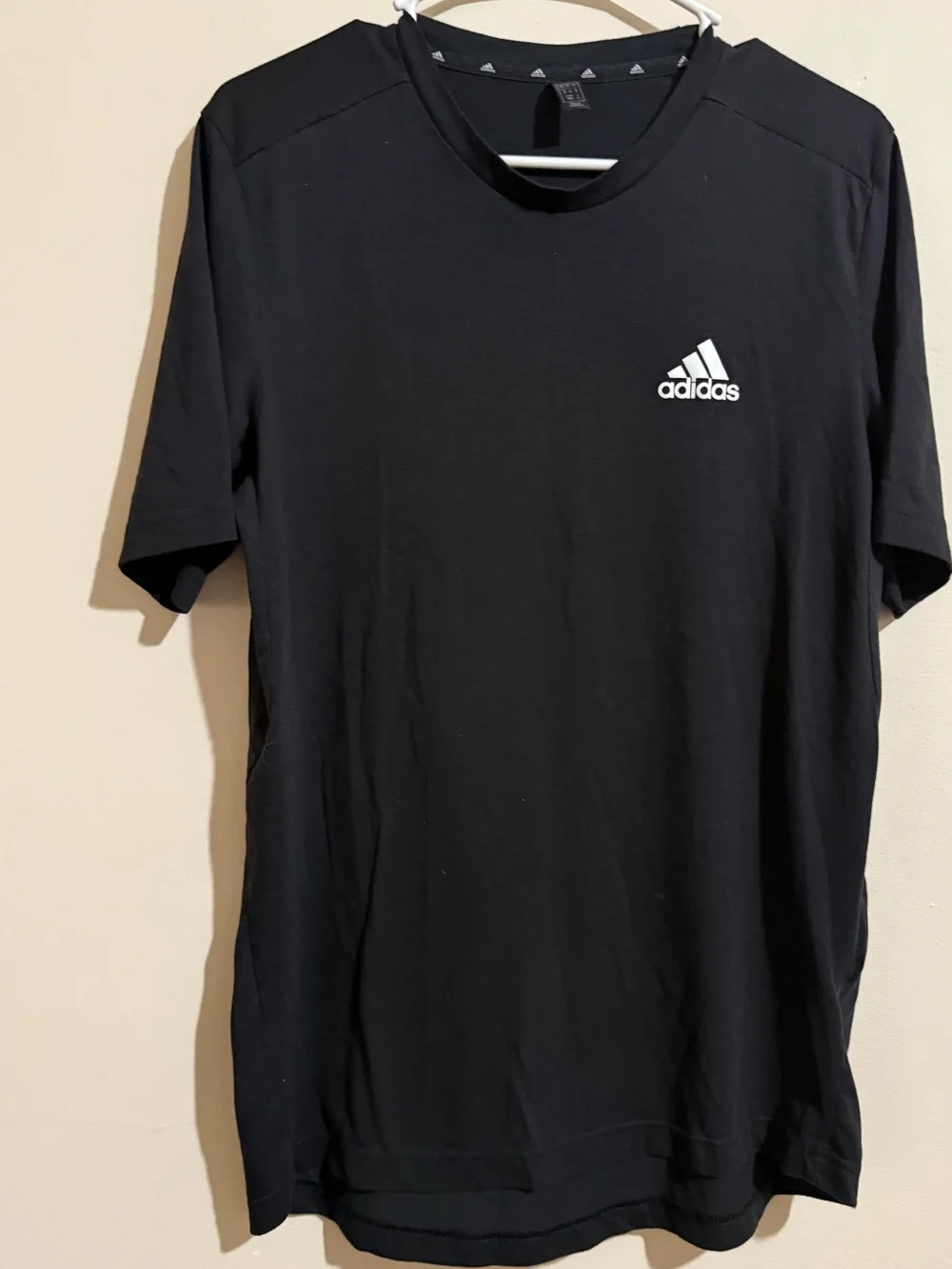 adidas Black Short-Sleeve Athletic Tee with White Logo